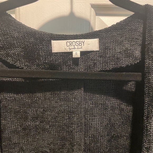 Crosby by Mollie Burch Chenille Black Open Cardigan - Small - Picture 2 of 6